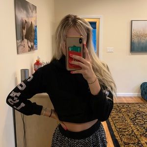 Cropped black hoodie